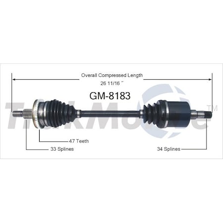 Surtrack Axle Cv Axle Shaft, Gm-8183 GM-8183